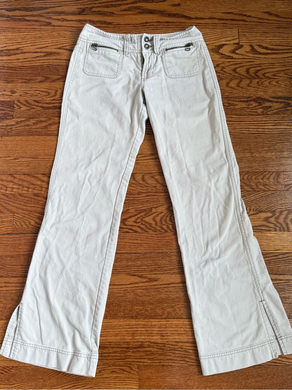 Vintage 00s Periscope Utility Flare Pants // Low Rise Khaki Trousers
